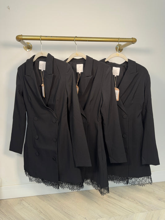 Cressida Black Lace Tailored Mini Dress