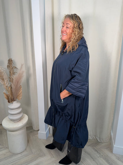 Thora Maxi Rain Coat - Navy