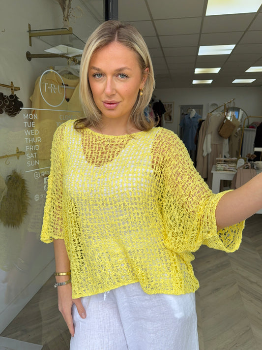 Popcorn Coverup Top - Lemon