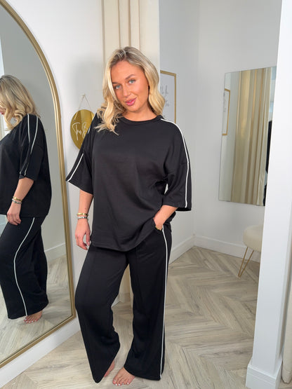 Lottie Lined Tracksuit Set - Black