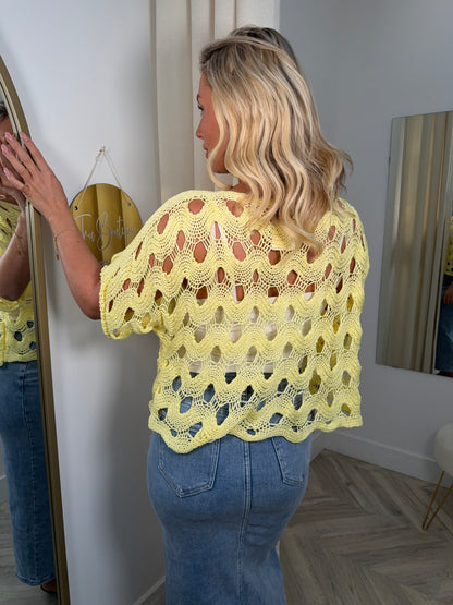 Arabella Crochet Top - Lemon