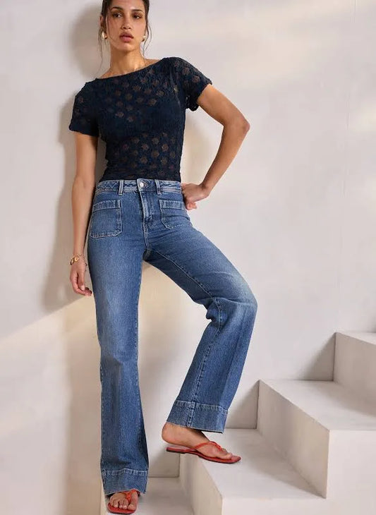 Dark Denim Front Pocketed Jeans