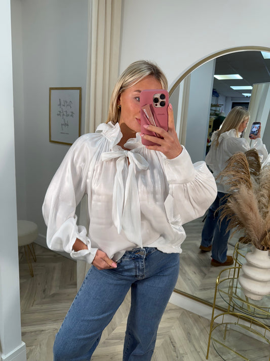 Rosemary Ruffle Blouse - White