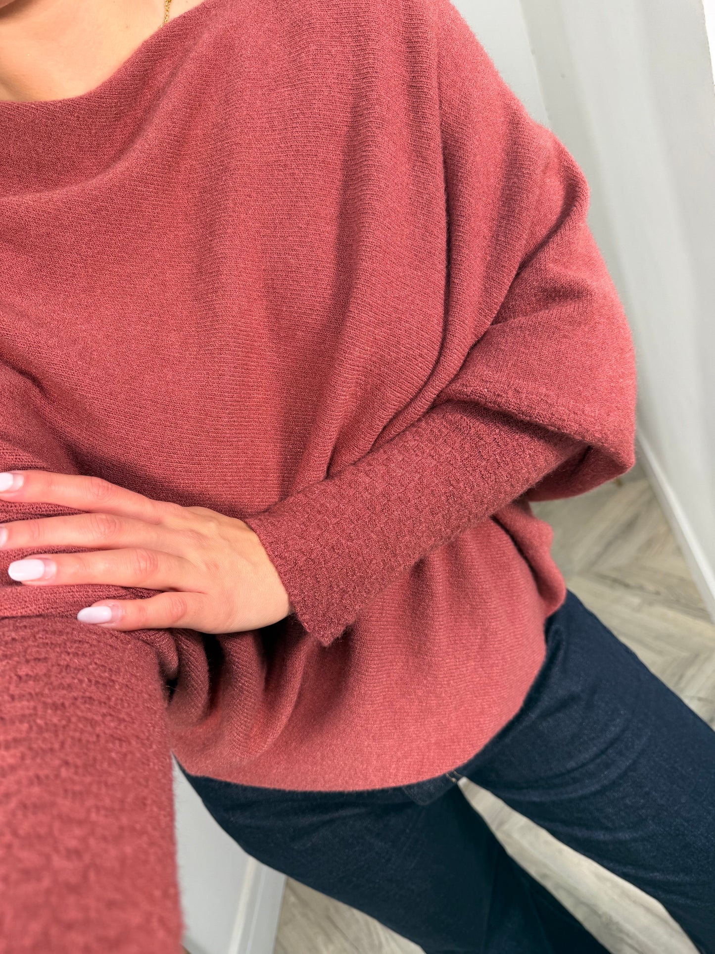 Vintage Rose Erika Asymmetric Jumper