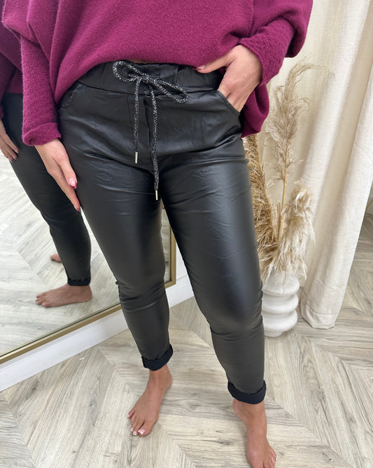 Black Leather Magic Pants