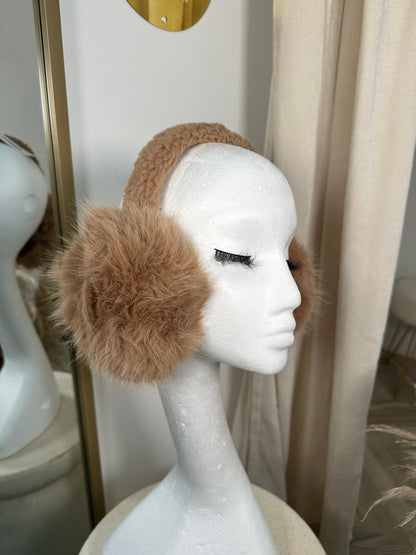 Fluffy Ear Muffs - Camel