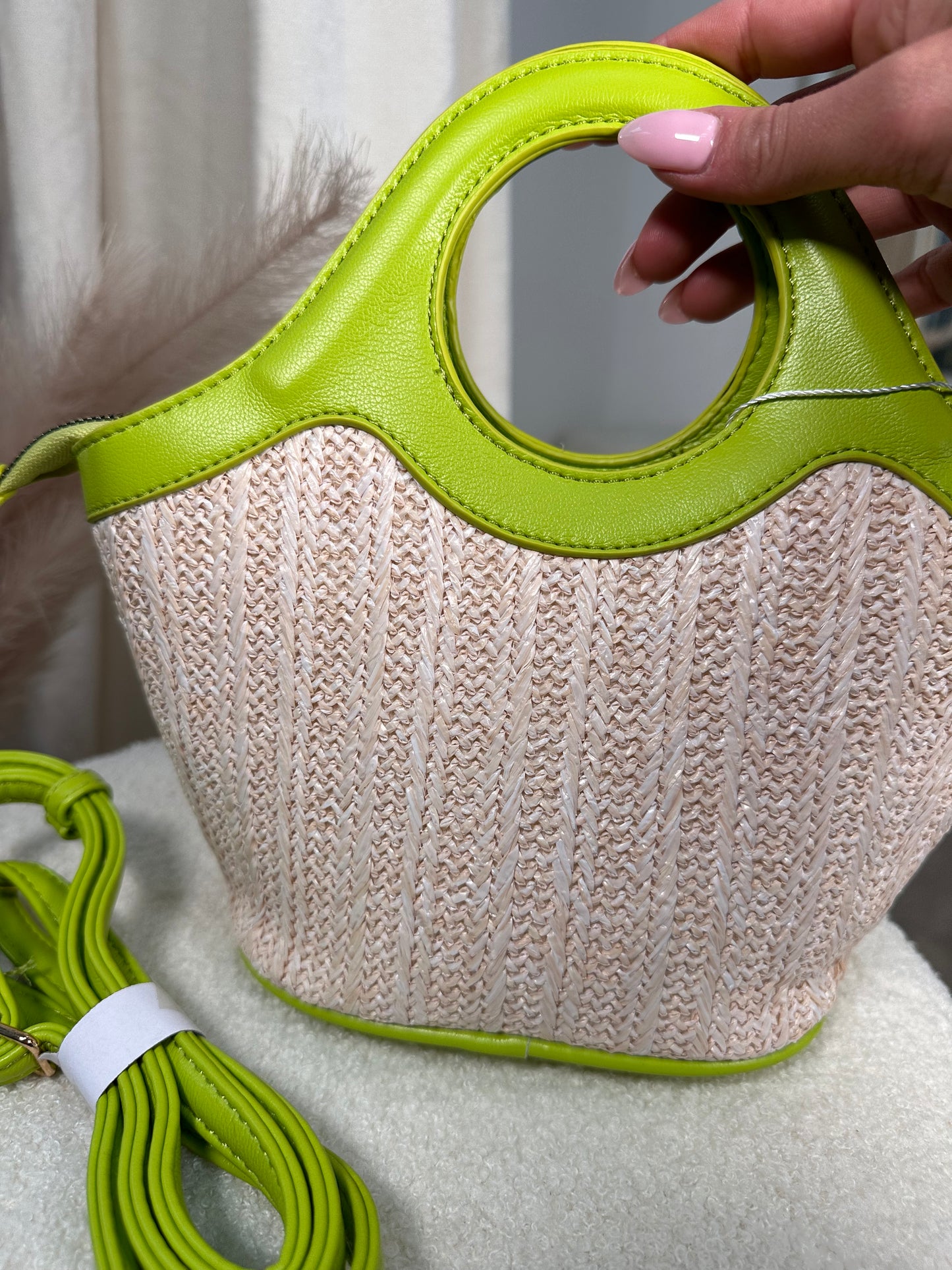 Lime Larisa Woven Mini Bag