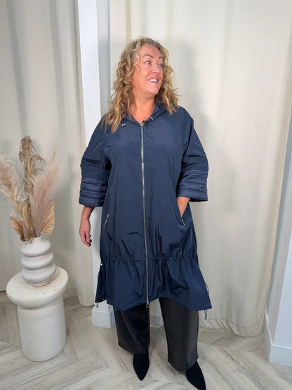 Thora Maxi Rain Coat - Navy