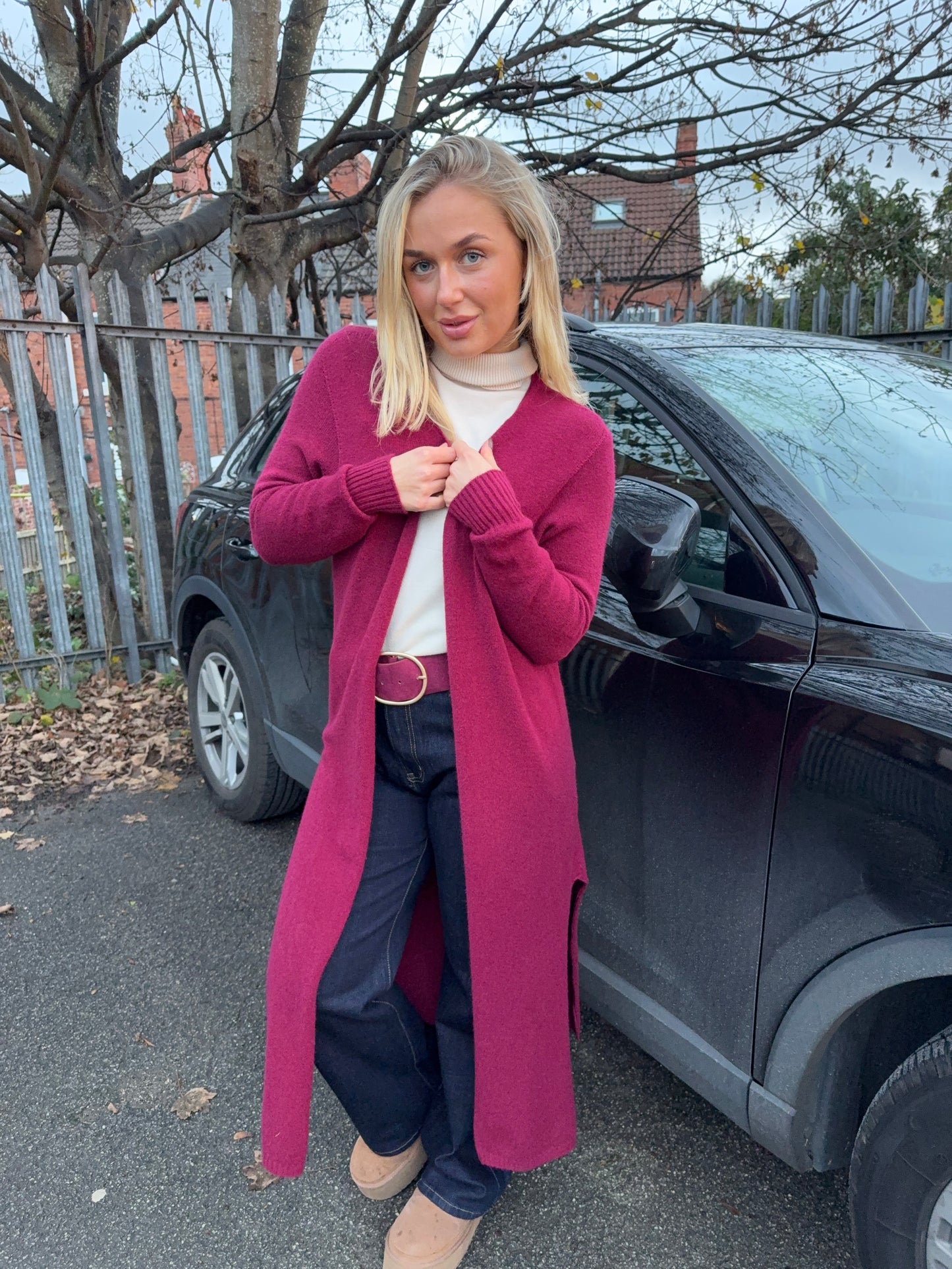 Erika Long Maxi Cardigan - Burgundy