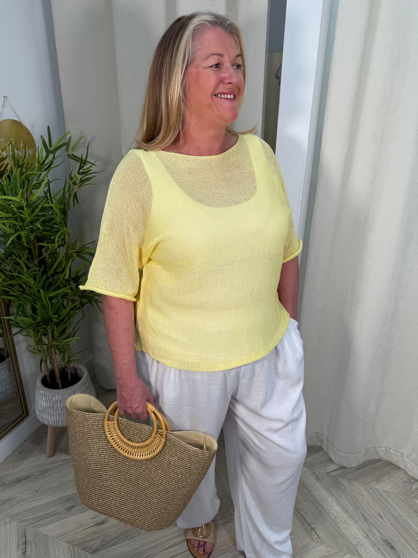 Darla Fine Knit Top - Lemon