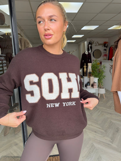 Paris Knitted Sweater - DARK BROWN