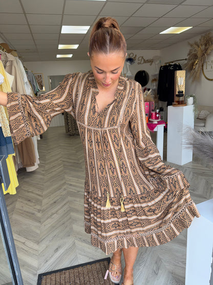 Amara Patterned Midi Dress