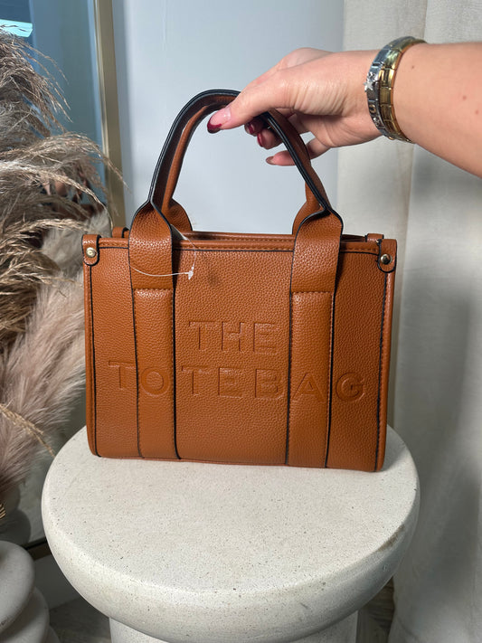 Medium Leather Tote Bag - Tawny Brown