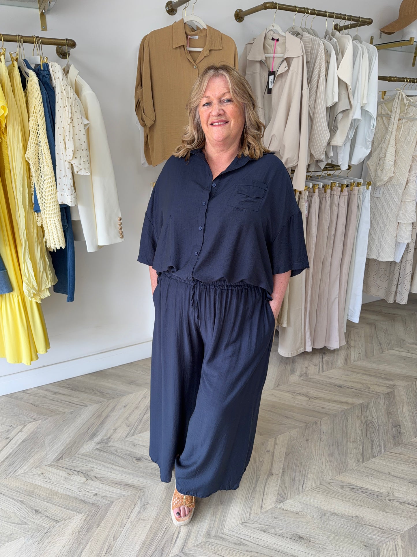 Isolde Pocketed Trousers - Navy