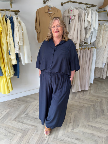 Isolde Pocketed Trousers - Navy
