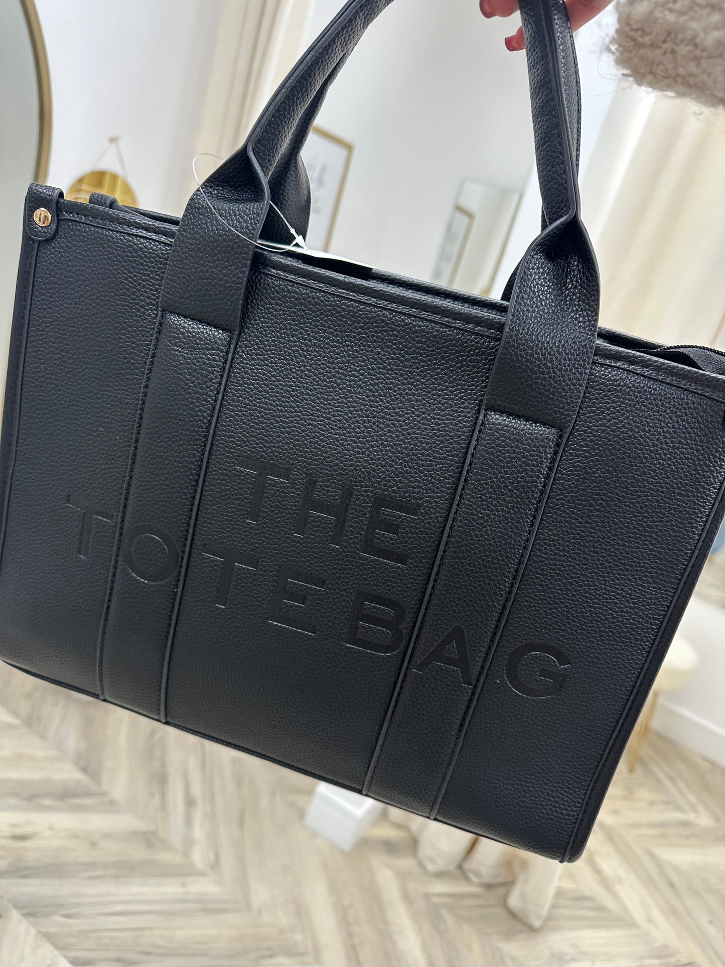 Large Leather Tote Bag -Black