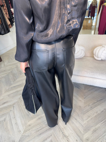 Holly Leather Wide Trousers