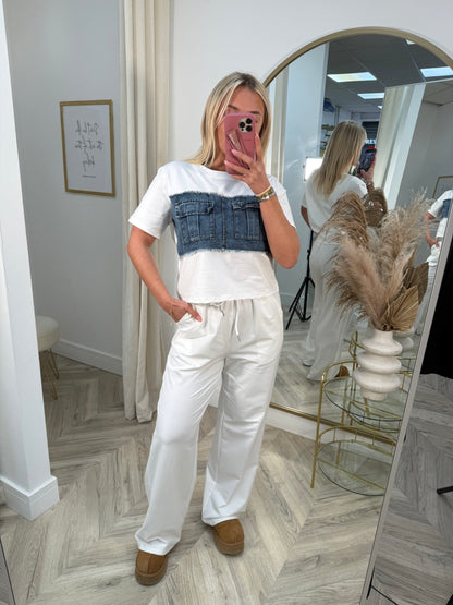 Missy White & Denim Co-ord Set