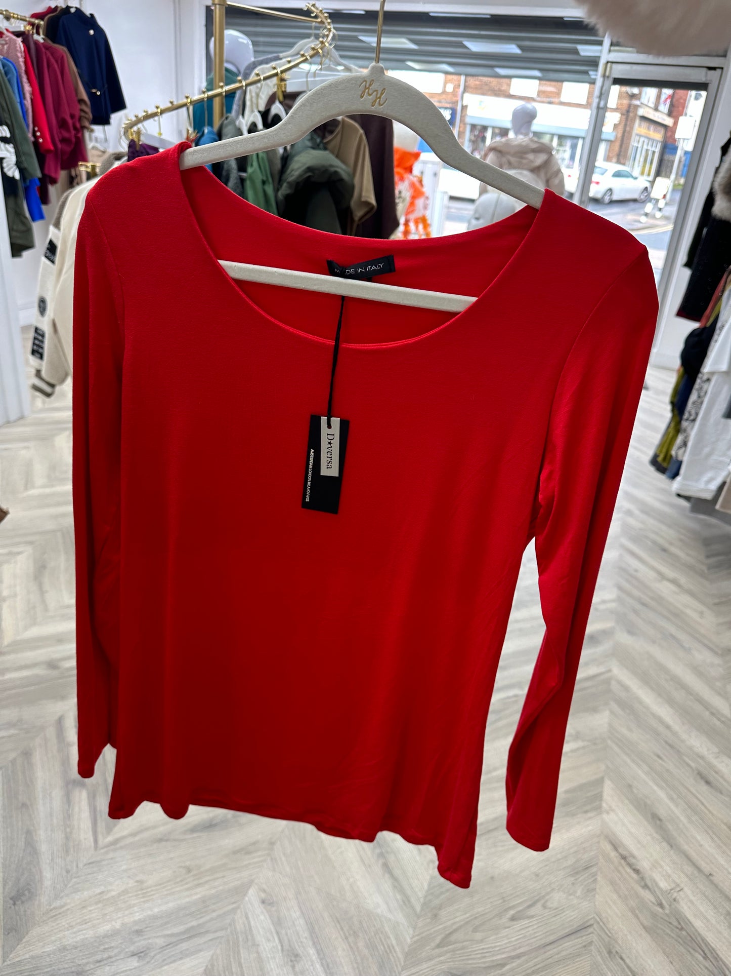 Long Sleeve Double Lined Top - RED