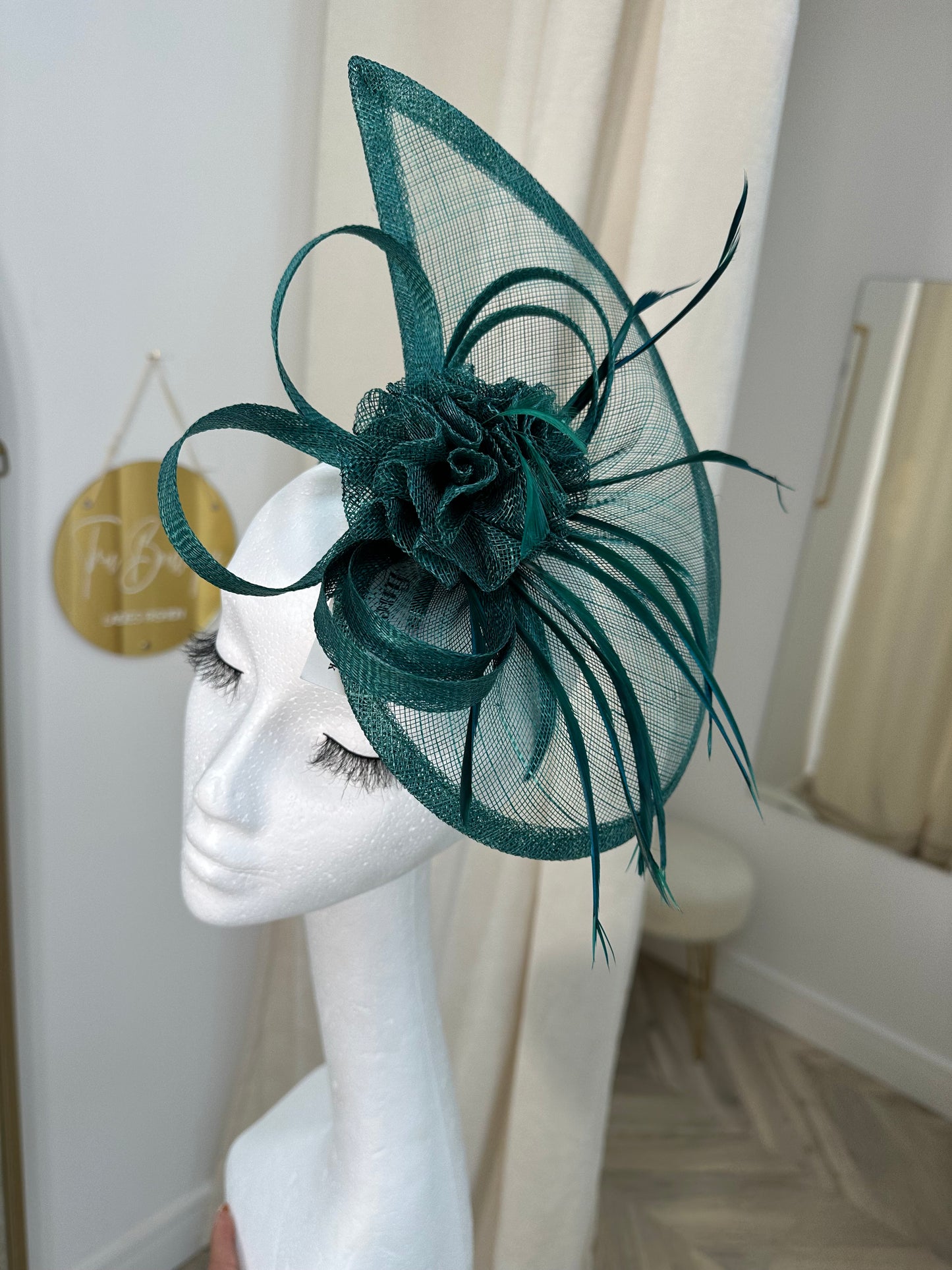 Cassidy Half Disc Fascinator - FOREST GREEN