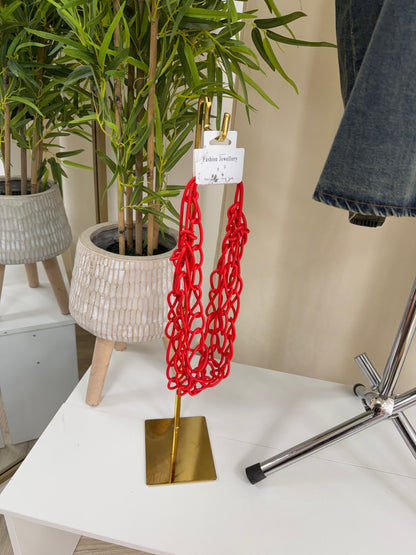 Salty Hoop Necklace - Red