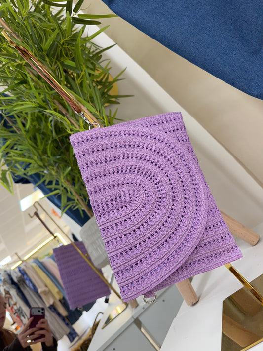 Lilac Cleo Clutch Bag