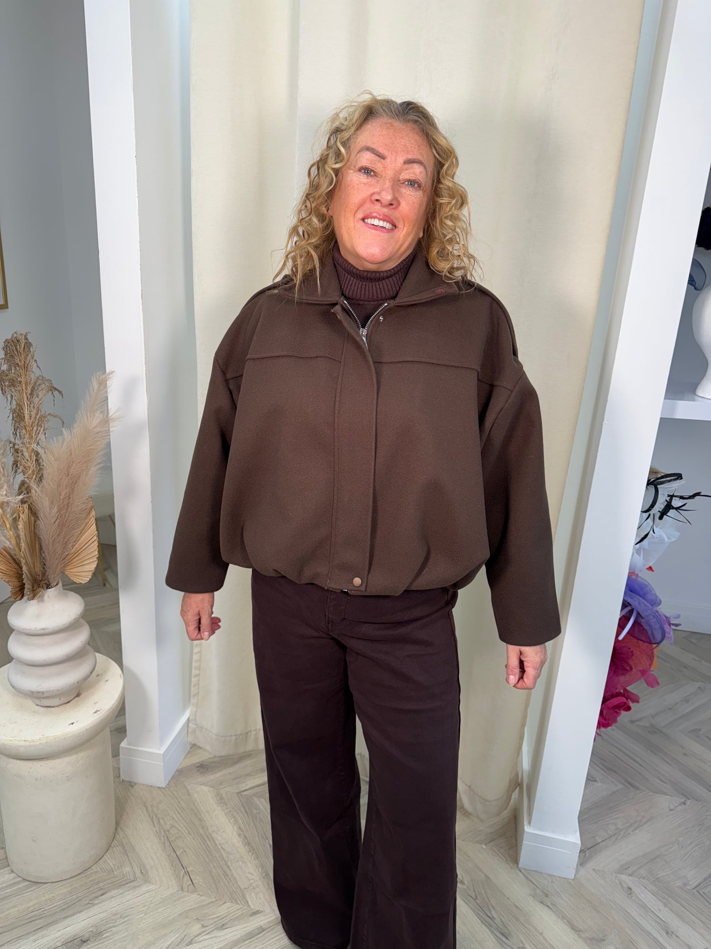 Siana Bomber Jacket - Dark Brown