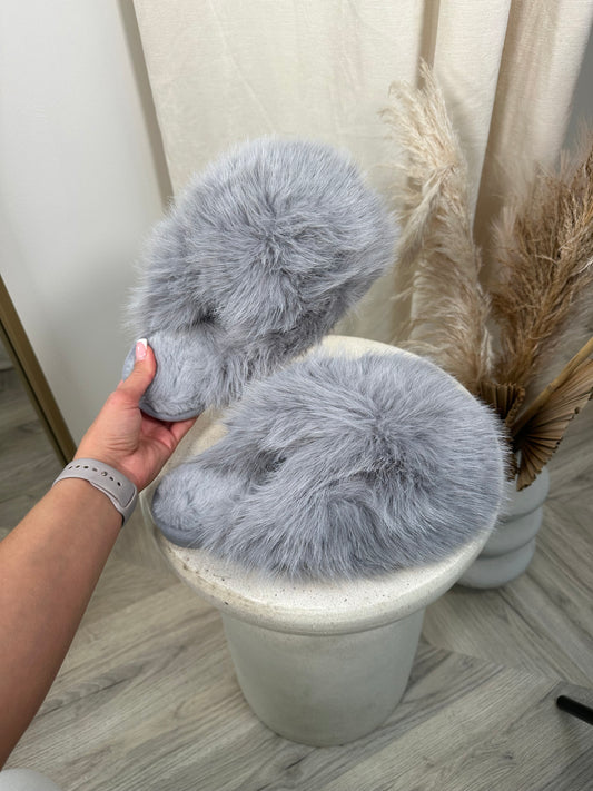 Extreme Fluffy Talulah Slippers - GREY