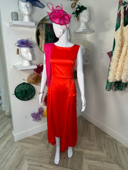 Red Satin Maxi Luna Dress