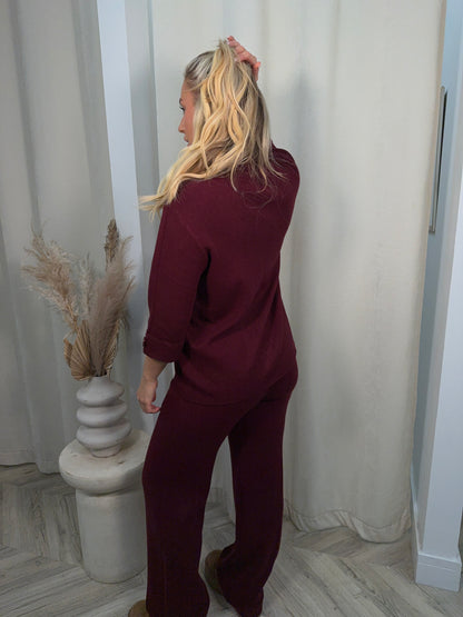 Aspen Luxe Co-ord Set - Burgundy