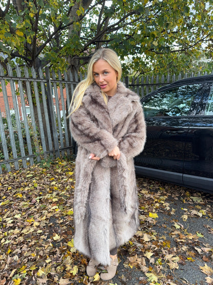 Priscilla Fur Maxi - Multi Brown
