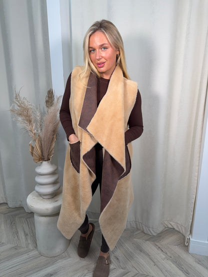 Embry Fur Lining Gillet - Brown