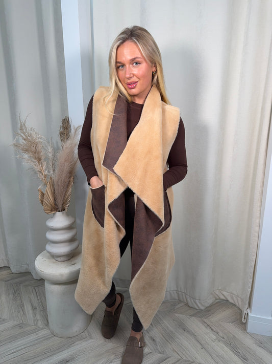 Embry Fur Lining Gillet - Brown