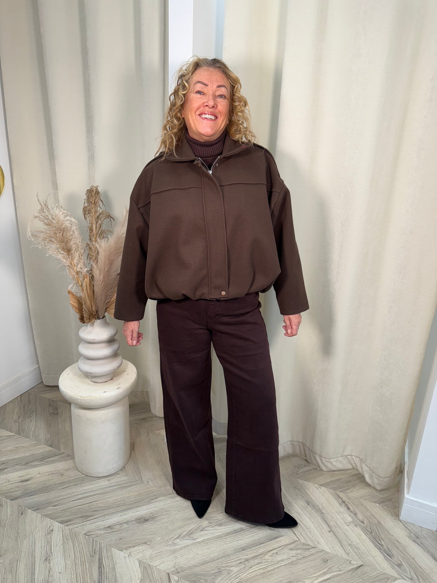 Siana Bomber Jacket - Dark Brown