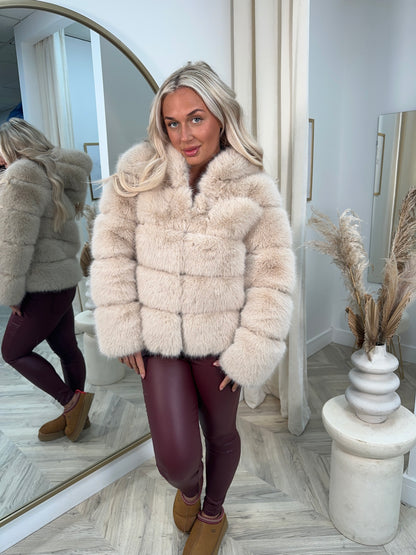 Sherry Hooded Fur Coat