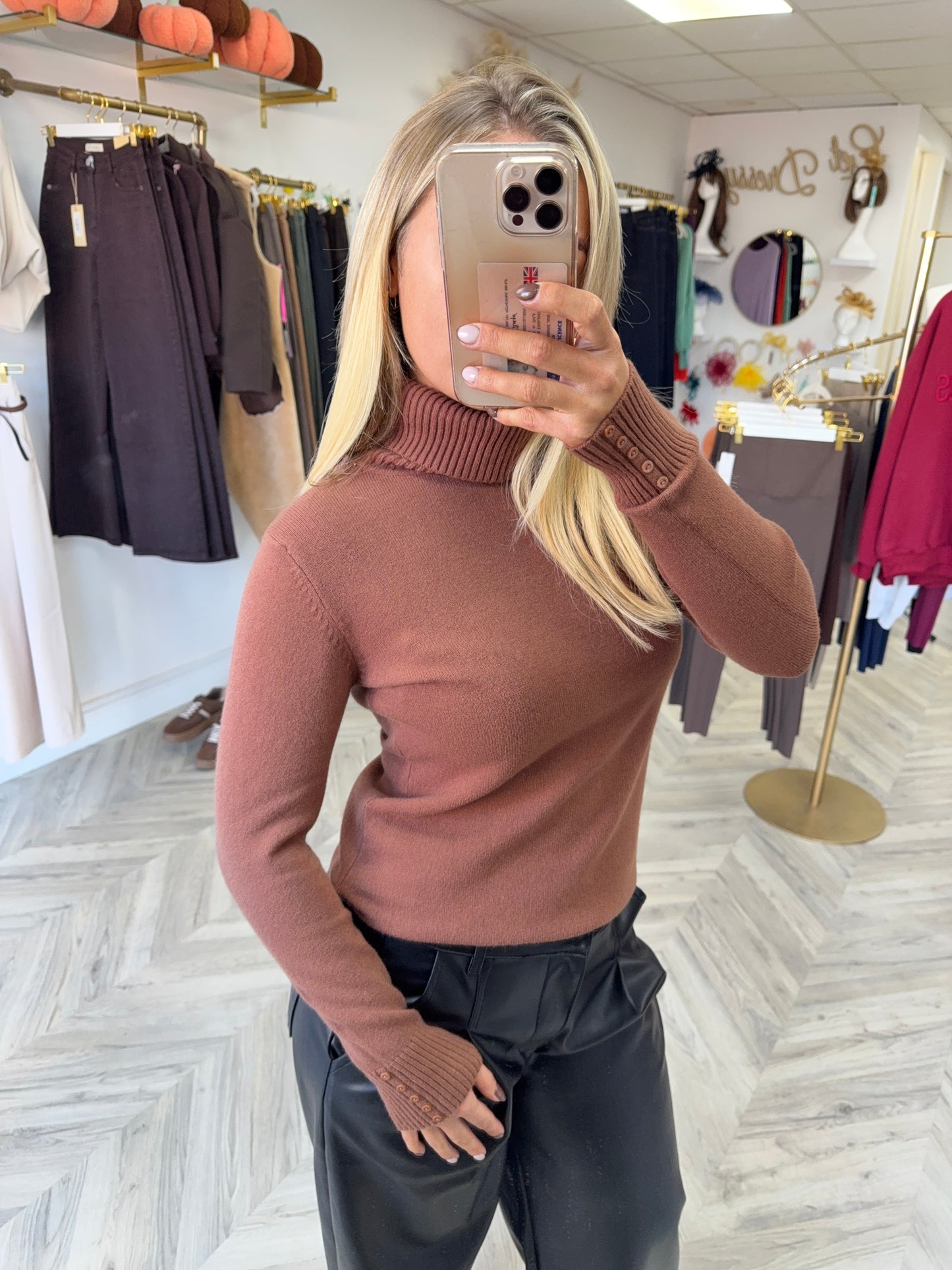 Brice Light Brown Polo Top