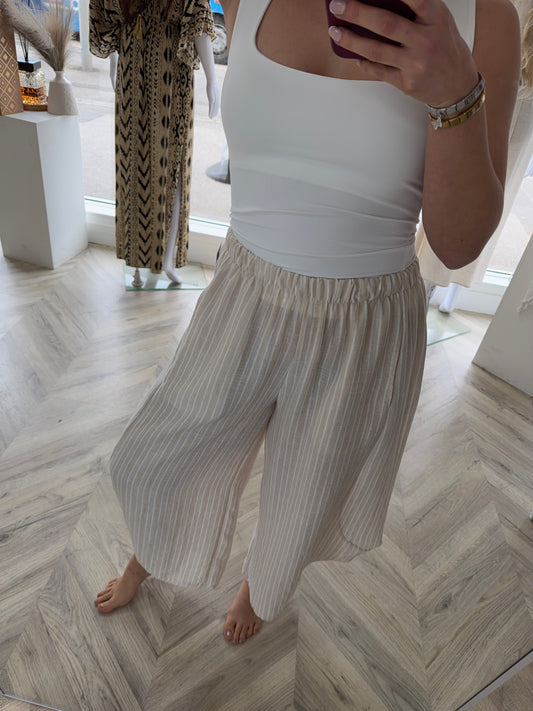 Ophelia Pinstriped Balloon Trouser - Nude