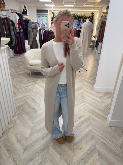 Erika Long Maxi Cardigan - Beige