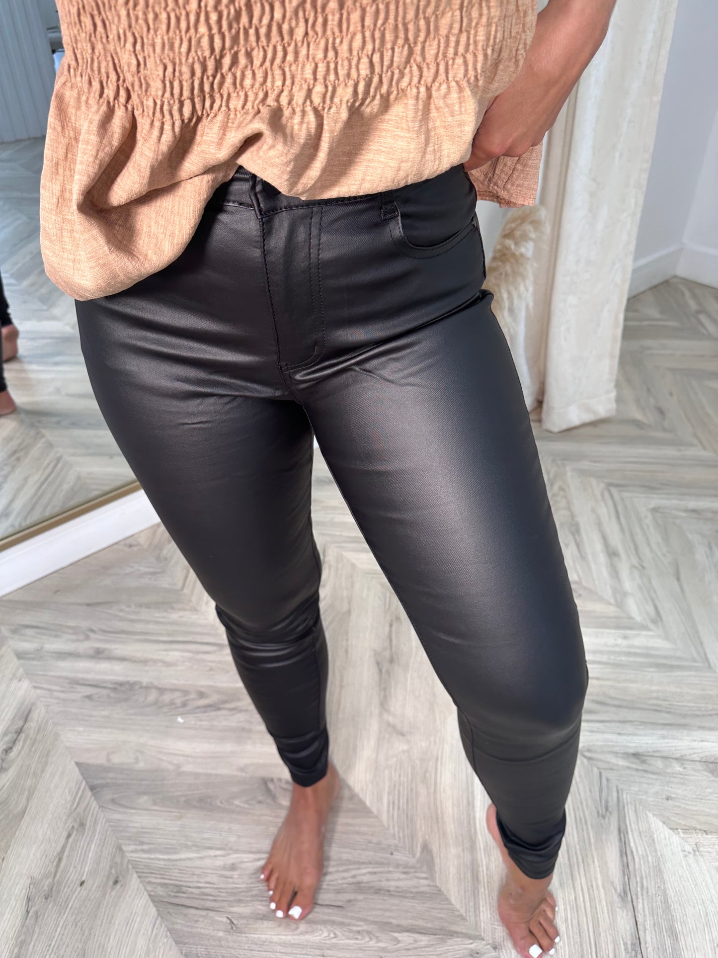 Black Leather Jeans