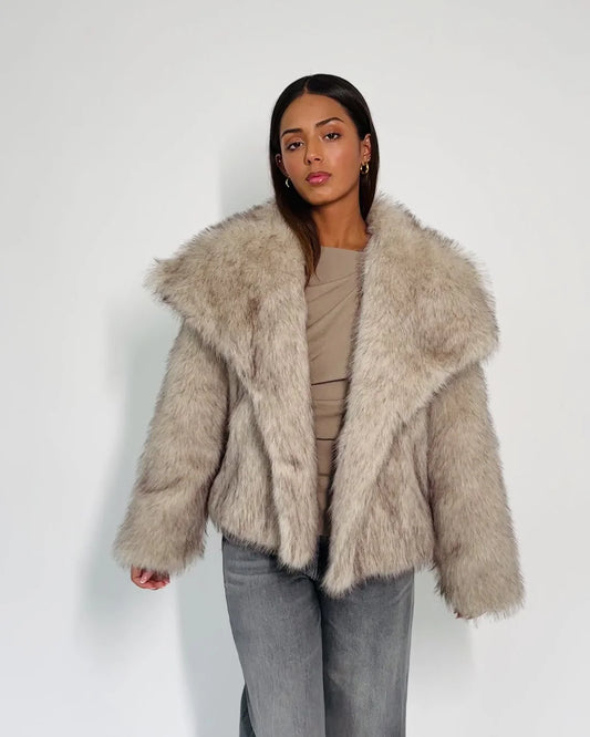 Tessa Fur Coat - Beige