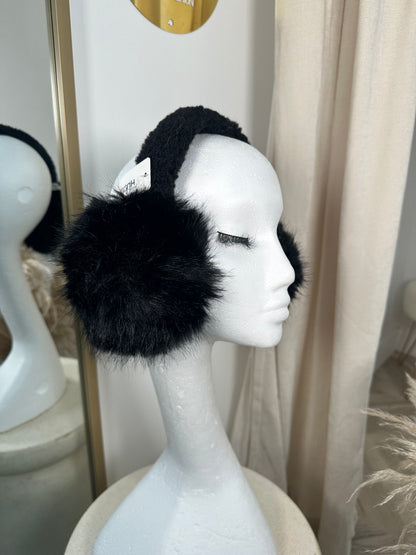 Fluffy Ear Muffs - Black