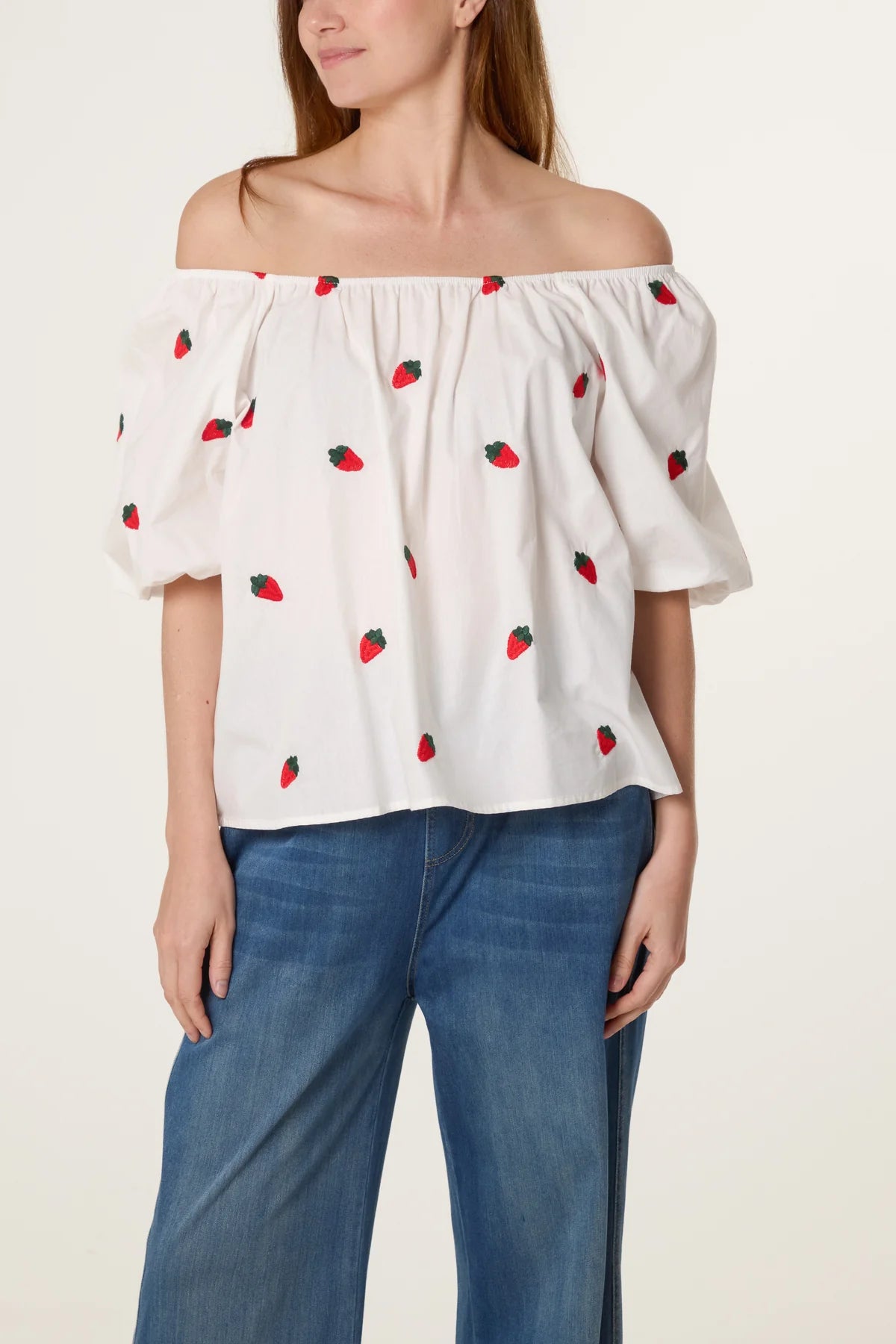 Strawberry Puff Sleeve Top