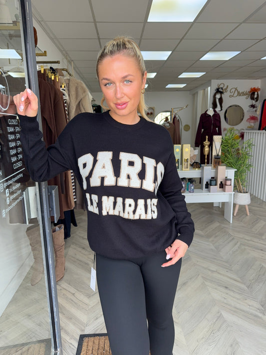 Paris Knitted Sweater - BLACK