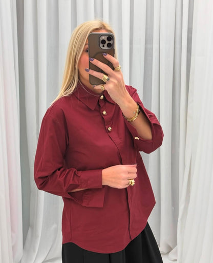 Burgundy Gold Buttoned Shirt