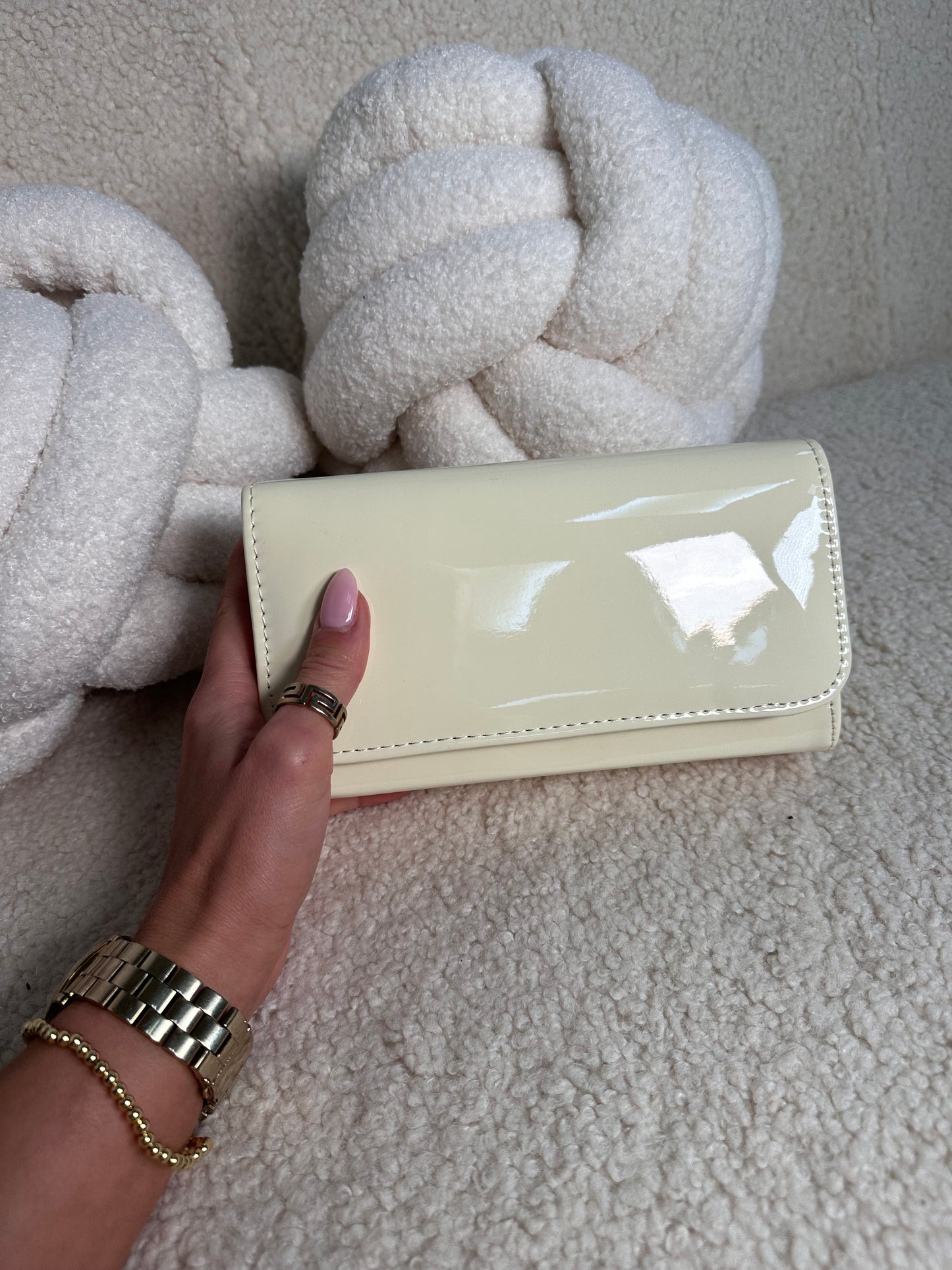 Cream Angela Patient Clutch Bag