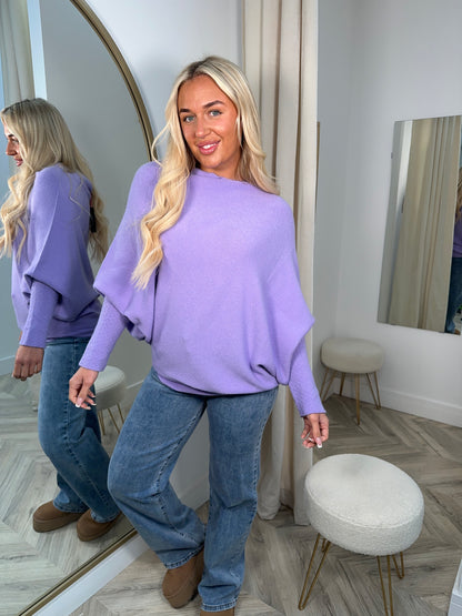 Periwinkle Purple Erika Asymmetric Jumper