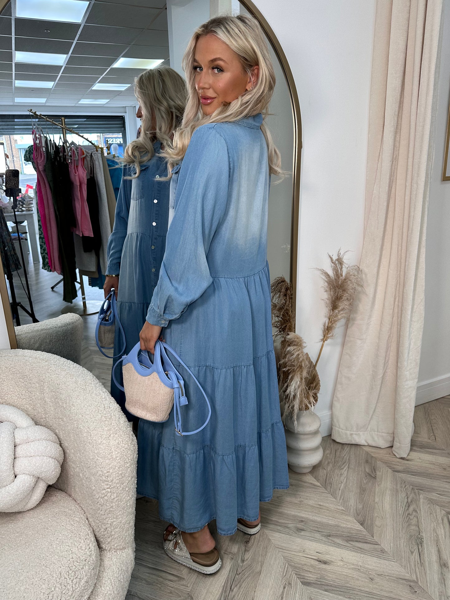 Light Denim Maxi Harriet Dress