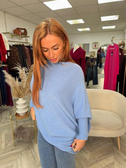 Erika Asymmetric Jumper - DUSTY BLUE