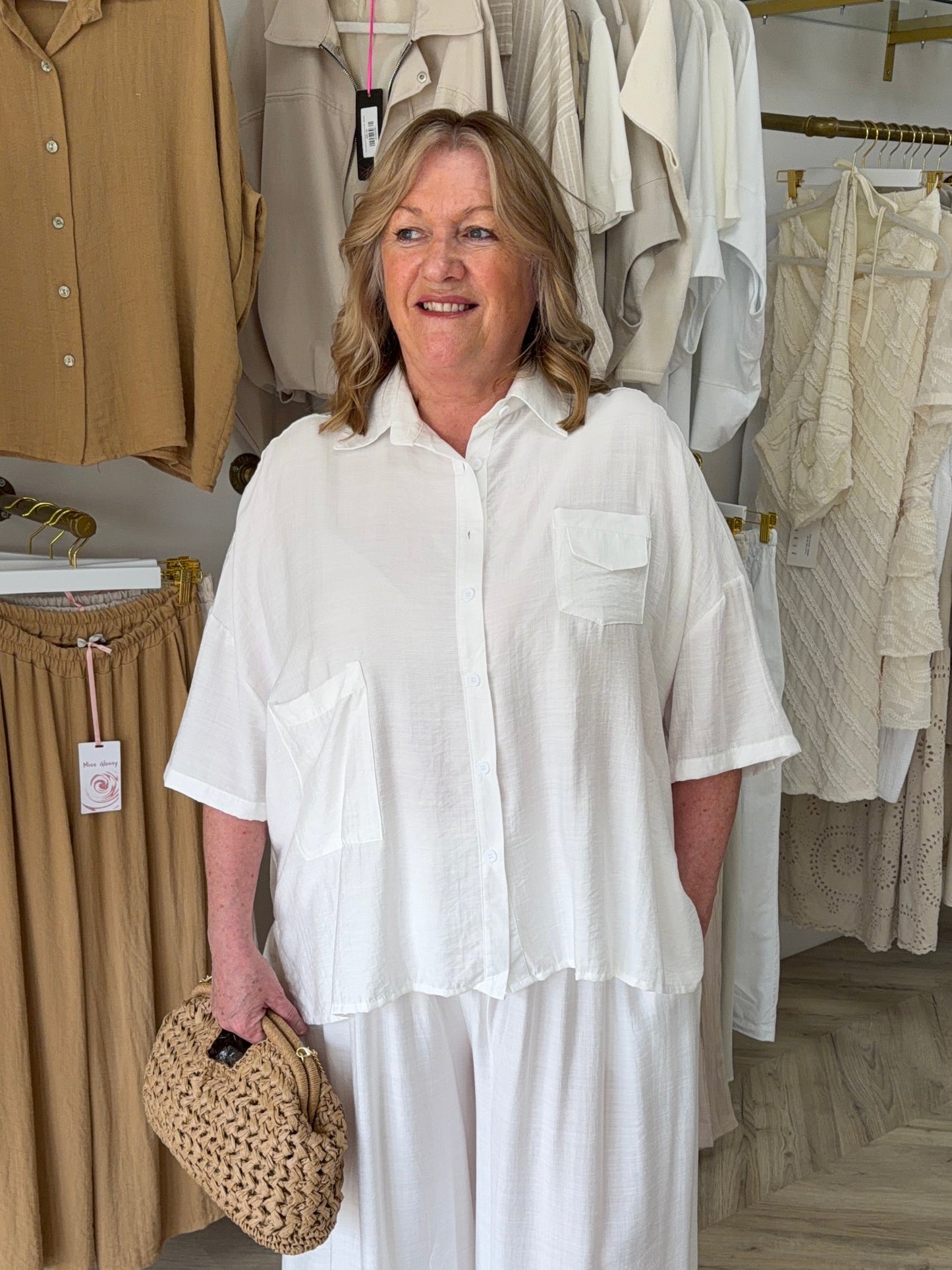 Isolde Pocketed Top - White