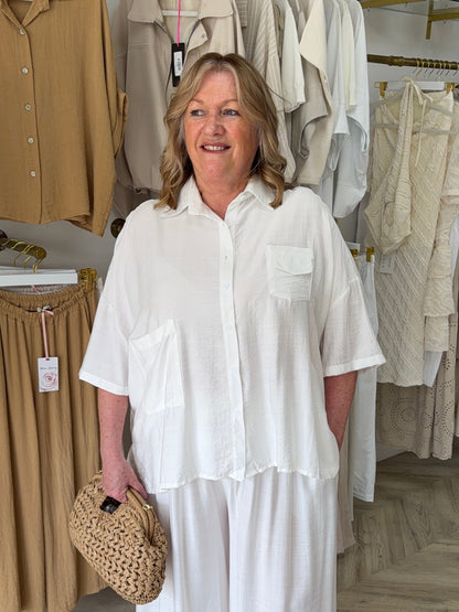 Isolde Pocketed Top - White